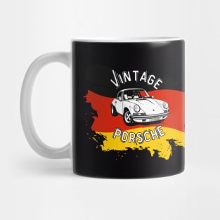 Vintage Porsche t-shirt, Classic Car tees, Unisex t-shirt, car lovers, vintage design, vintage style, German cars, tees for him, gifts Mug